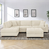 Thomasville Miles 3-piece Left-hand Facing Fabric Sectional with Storage Ottoman