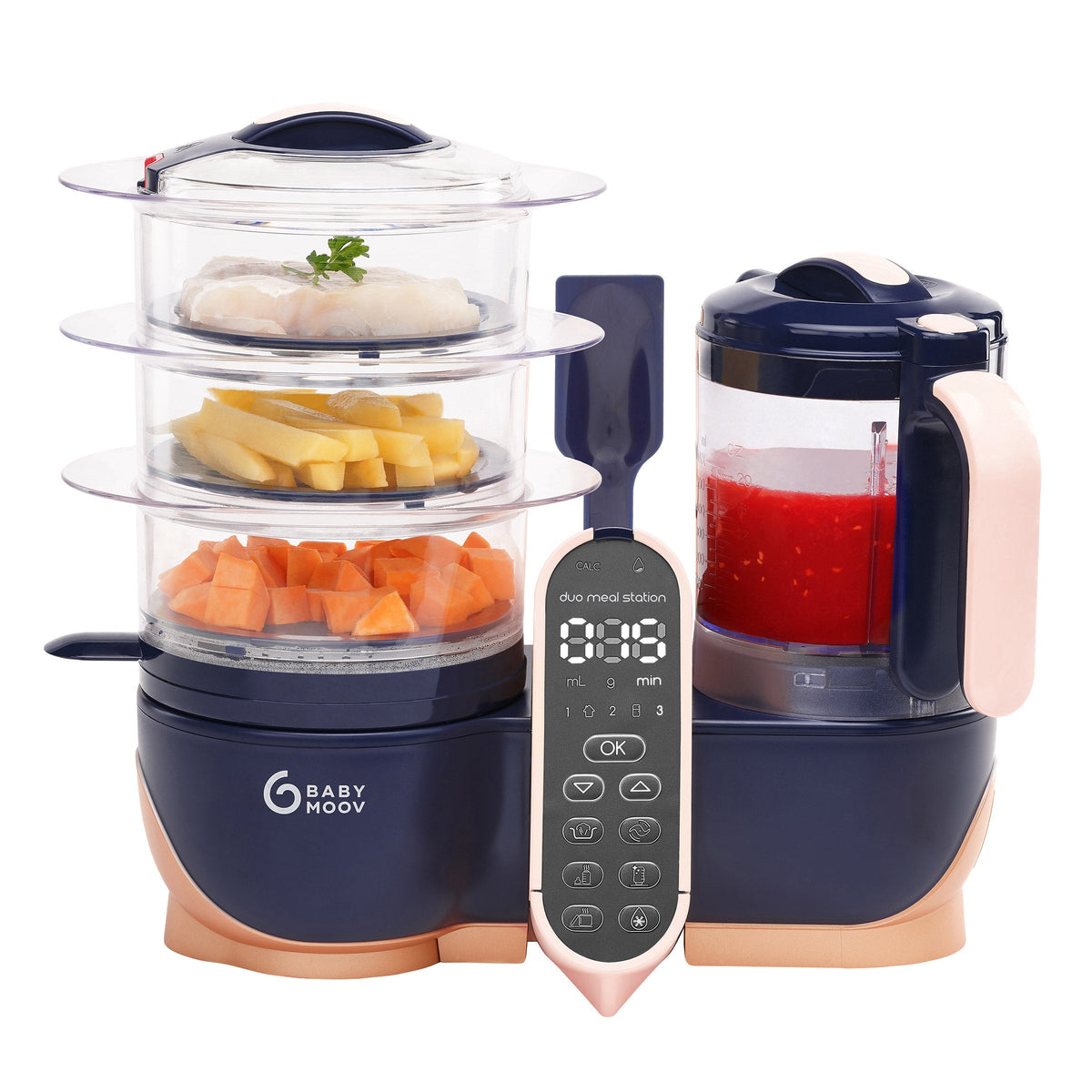 Babymoov Duo 6-in-1 Meal Station XL Baby Food Maker: Steam, Defrost, Blend, Bottle Warmer, Sterilizer