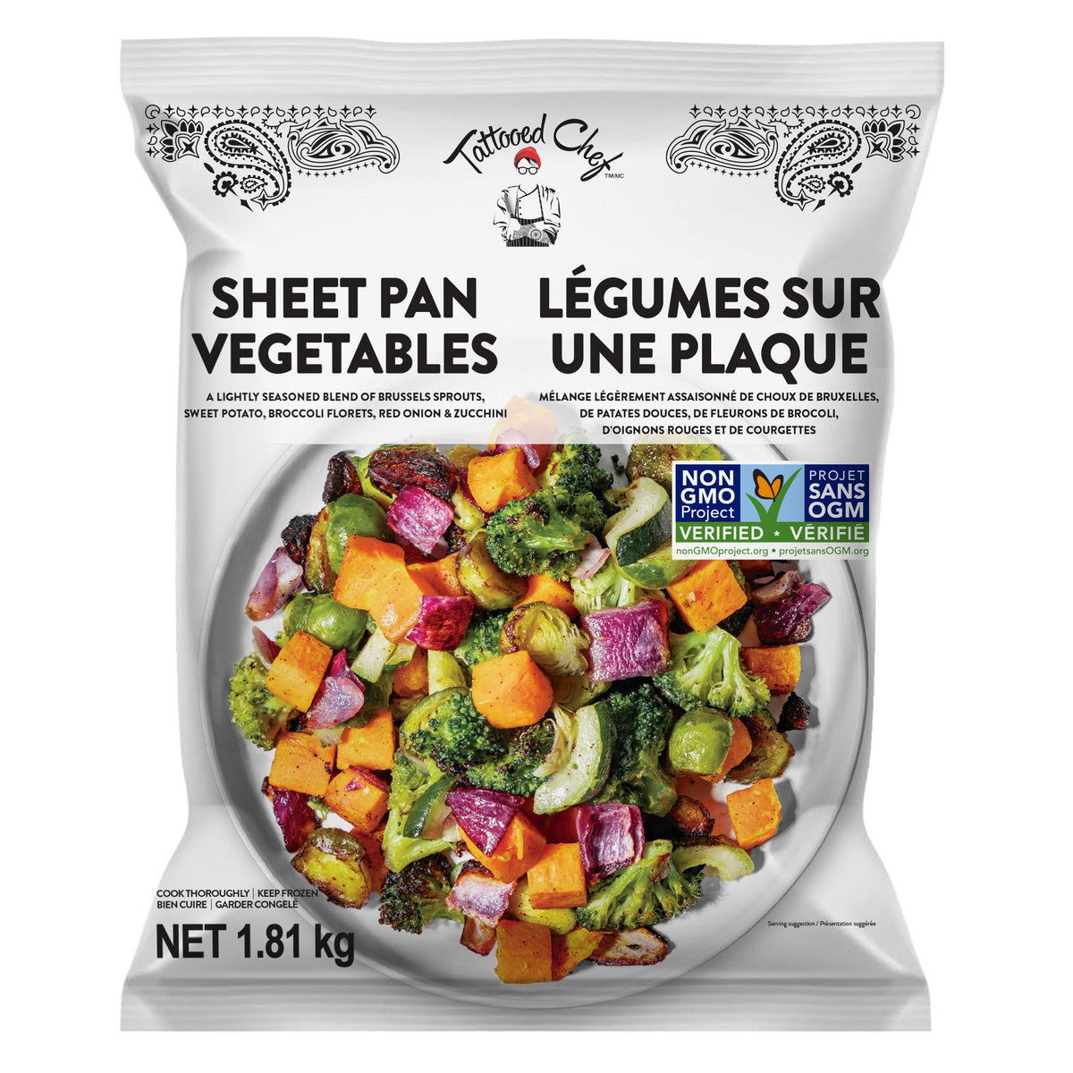 Tattooed Chef Sheet Pan Vegetables, 1.8 kg