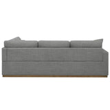 Henredon 3-piece Fabric Sectional with Ottoman and Wood Base