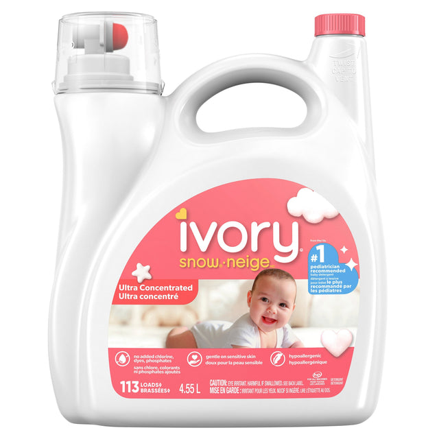 Ivory Snow Newborn Liquid Laundry Detergent, 113 wash loads O5