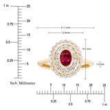 Oval Cut Ruby and Diamond Ring (0.52 ctw)