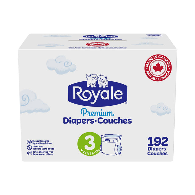 Royale Premium Baby Diapers, Sizes 3 - 6 N7