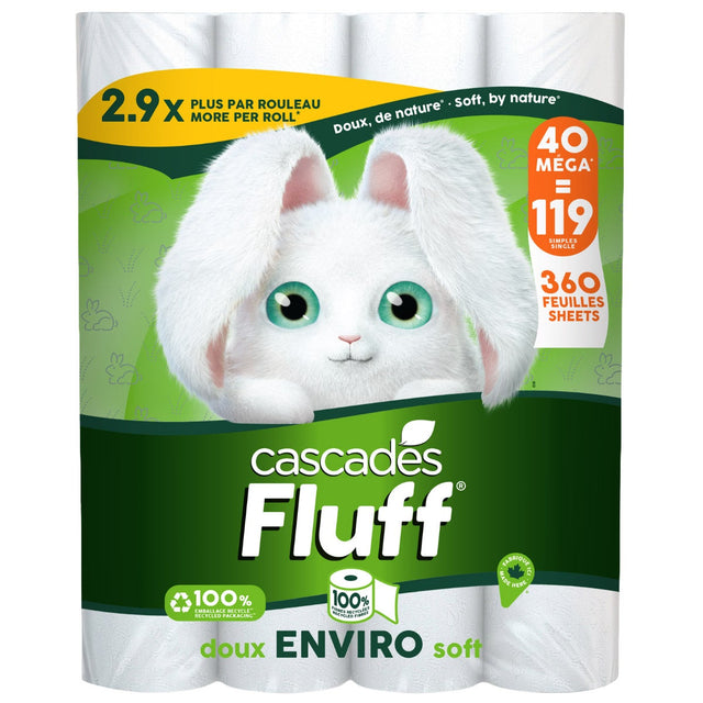 Cascades Fluff 2-ply Bathroom Tissue, 40-pack P5