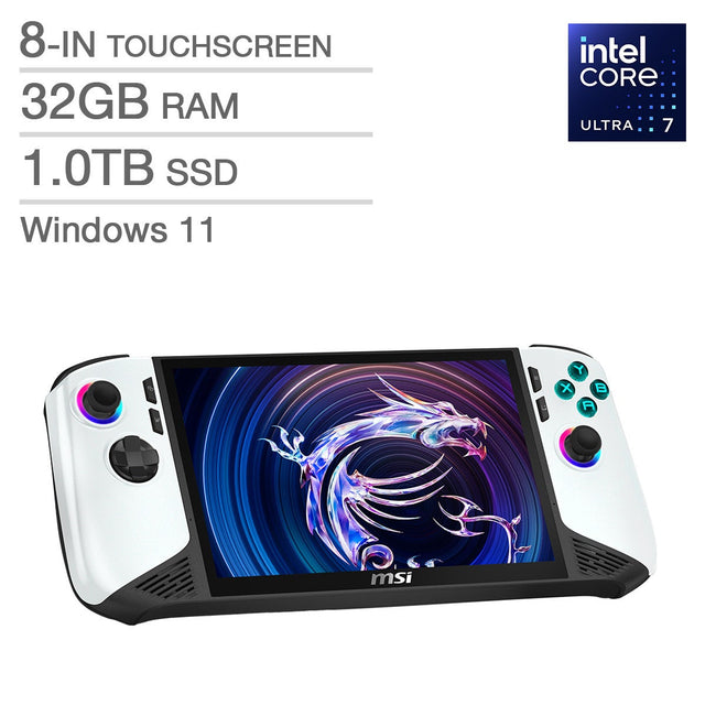 MSI CLAW 8 AI+ A2VM Polar Tempest Edition 8-in Touchscreen Handheld Gaming Computer, Intel Core Ultra 7 258V – 32GB RAM, 1TB SSD, Intel Arc H4