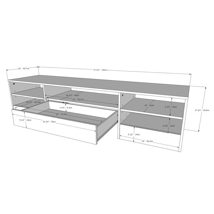 Cleveland Black 182.2 cm (71.8 in.) Television Stand