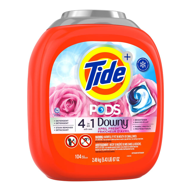 Tide PODS with Downy, Liquid Laundry Detergent Pacs, April Fresh, 104-count T2
