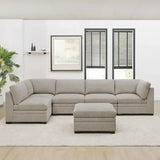 Thomasville Tisdale 6-piece Fabric Sectional with Storage Ottoman