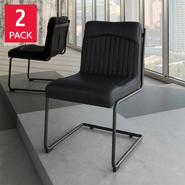 Nella Top Grain Leather Chair, 2-pack H2