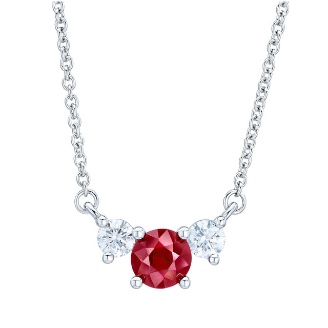 Round Cut Ruby and Diamond Pendant (0.25 ctw) P5