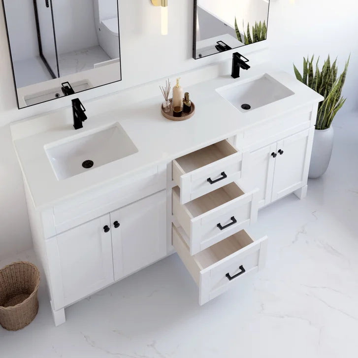 VanGo Willow Vanity in White with Quartz Countertop