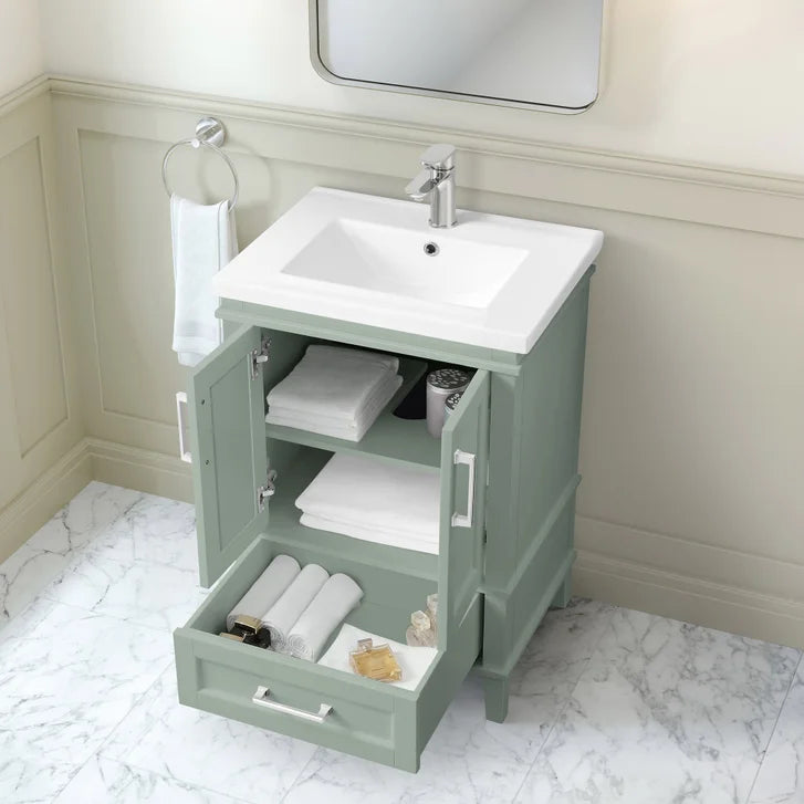 OVE Decors Navata 24 in. Vanity With White Ceramic Top