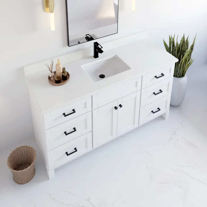VanGo Willow Vanity in White with Quartz Countertop