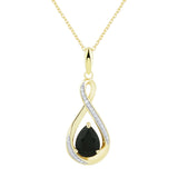 Pear Cut Onyx and Diamond Pendant (0.005 ctw)