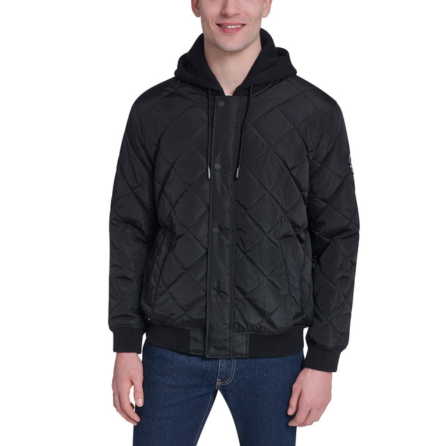 Converse Men's Hooded Quilted Bomber Jacket R1