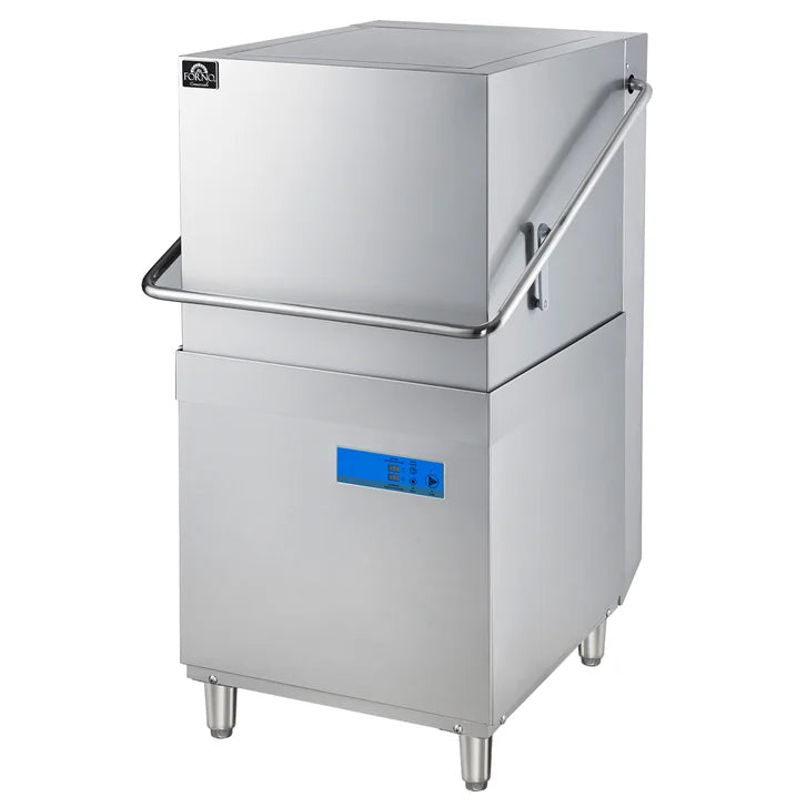 Forno 28.14 in. Stainless Steel Hood Type Commercial Dishwasher with Washing Capacity of 60 Racks Per Hour