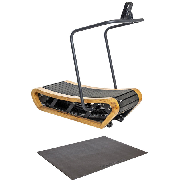 Bells of Steel Wooden Curved Manual Treadmill with Floor Mat L8
