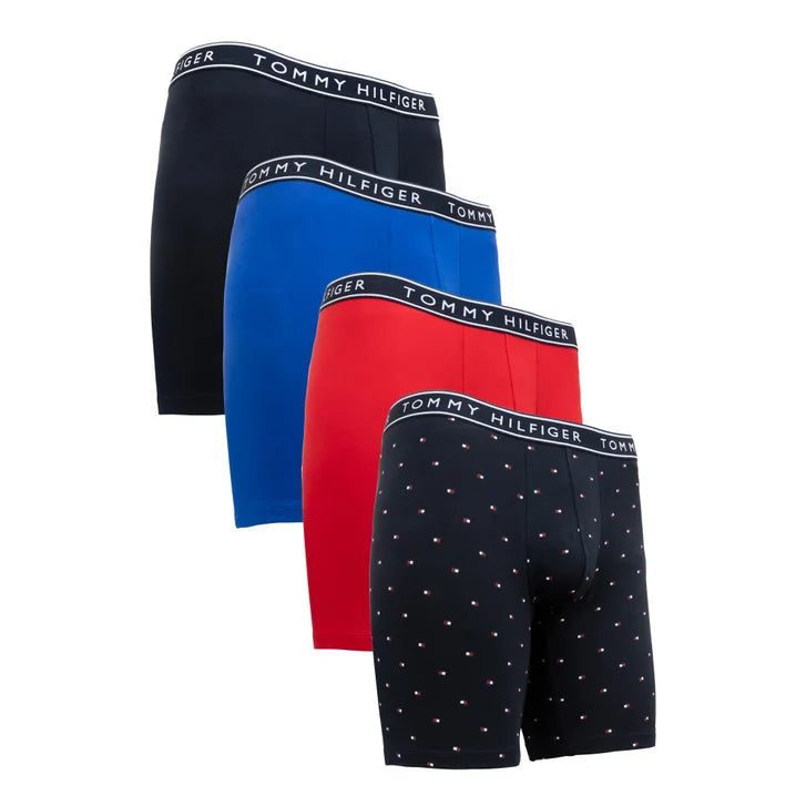 Tommy Hilfiger Men's Cotton Stretch Boxer Brief, 4-pack
