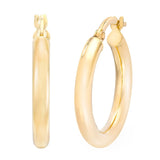 High Polish Round Hoop Gold Earrings
