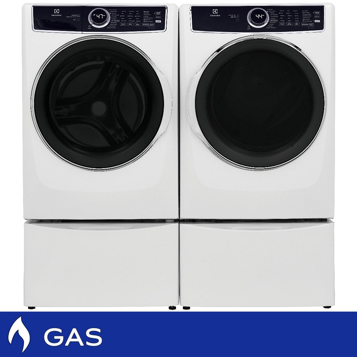 Electrolux 6 Series Laundry Bundle 5.2 cu ft. Front Load Washer and 8.0 cu ft. Gas Dryer with Storage Pedestal
