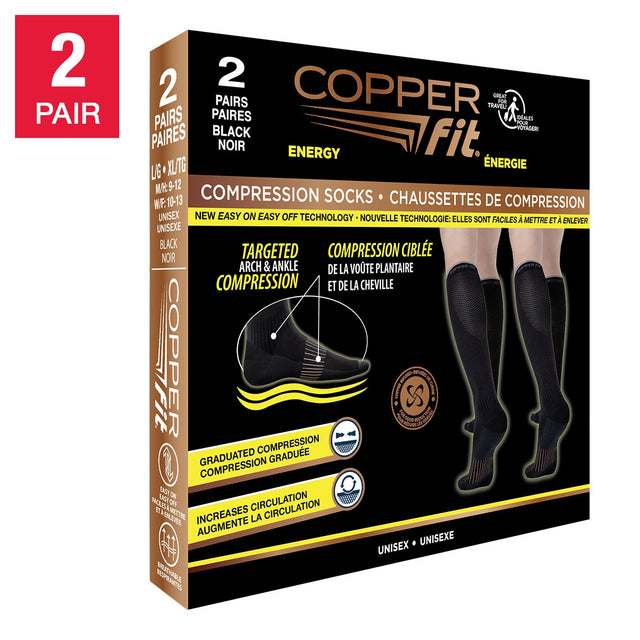 Copper Fit Unisex Compression Socks, 2-pair R3