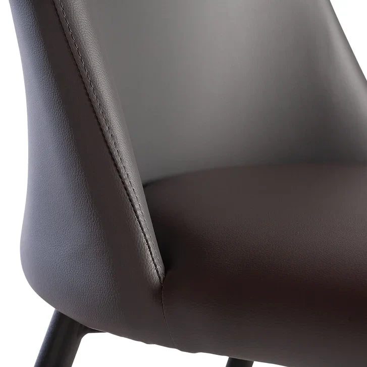 Peressini Flore Grey Dining Chair with Black Metal Frame, 2-pack, Made in Italy