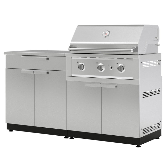 NewAge Products 4-piece Outdoor Kitchen Stainless Steel Set, Natural Gas Grill E8