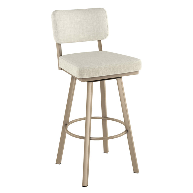 Amisco Alek Swivel Counter Stool, Beige and Gold S4