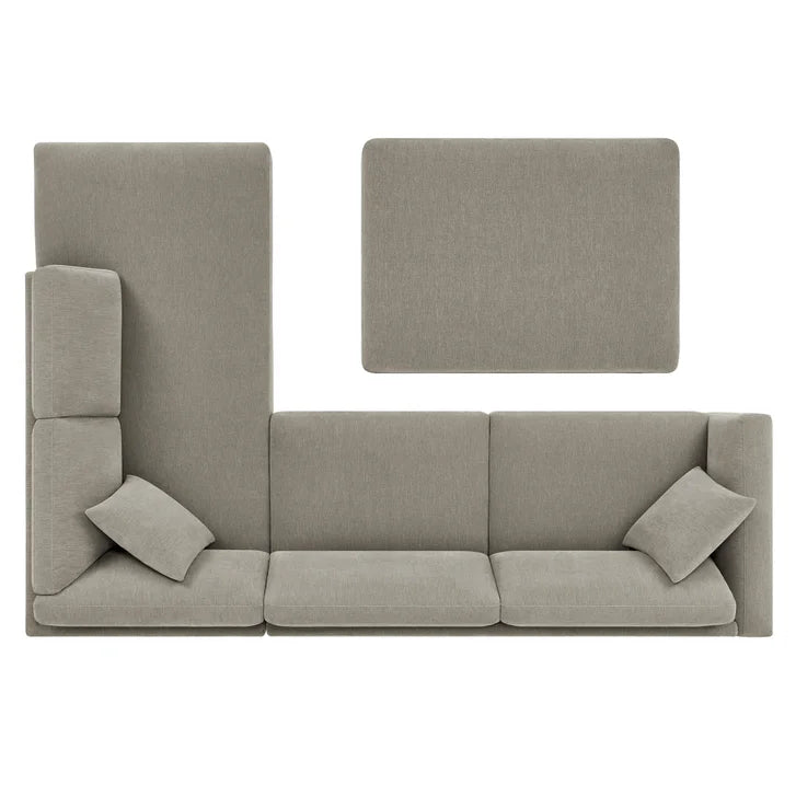 Thomasville Walsen 3-piece Fabric Sectional with Storage Ottoman