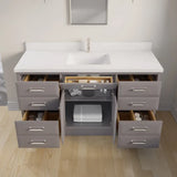Studio Bathe Calais III Vanity in Mink Grey Finish with Engineered Stone Countertop