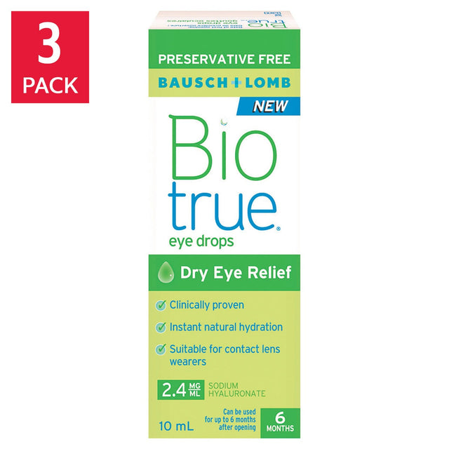 Biotrue Eye Drops Preservative-Free Multi-Dose, 3 x 10 mL S2