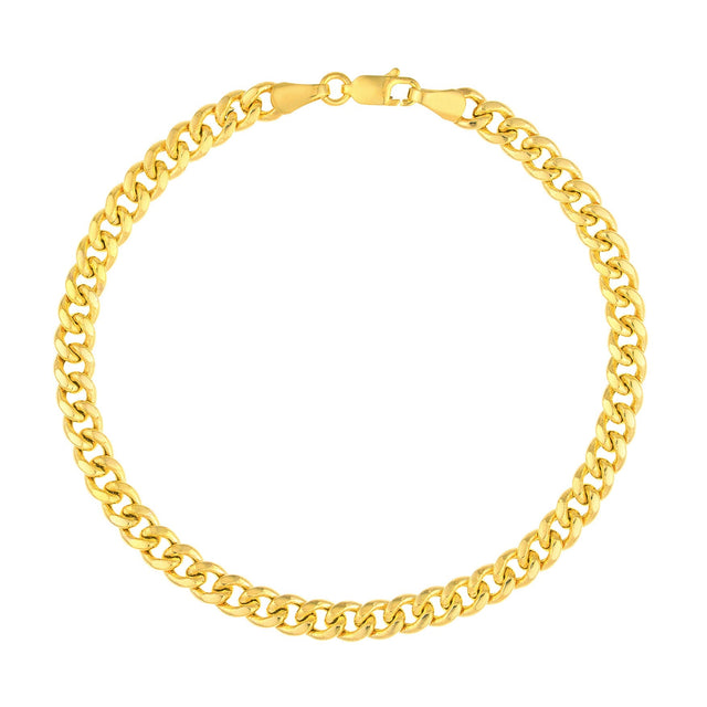 Hollow Miami Cuban Bracelet in Yellow Gold R9