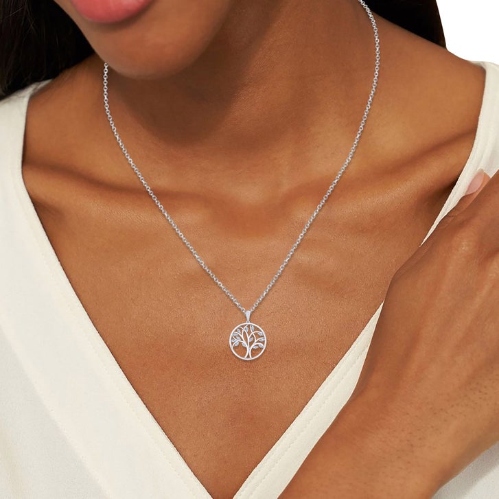 Round Brilliant Diamond Tree of Life Pendant (0.20 ctw)