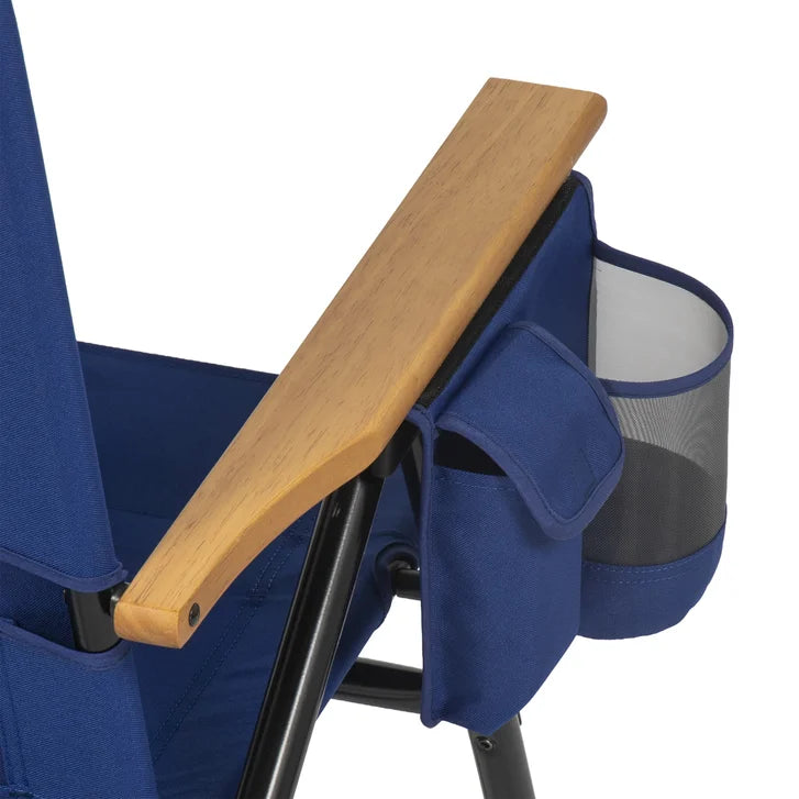 NHL 4-Position Folding Chair With Wood Arms