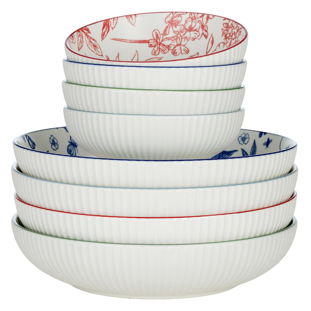 Signature Housewares Stoneware Bowl Set, 8-pieces I0