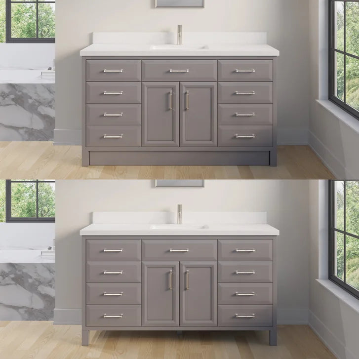 Studio Bathe Calais III Vanity in Mink Grey Finish with Engineered Stone Countertop