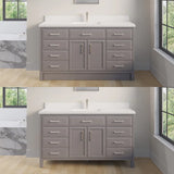 Studio Bathe Calais III Vanity in Mink Grey Finish with Engineered Stone Countertop