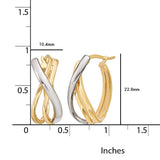 High Polish Oval Hoop Earrings in Two-Tone Gold