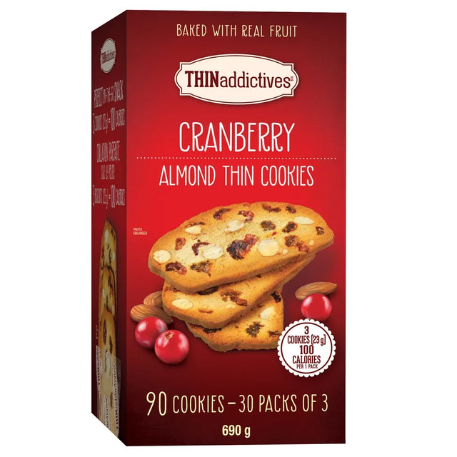 THINaddictives Cranberry Almond Thin Cookies, 690 g T4