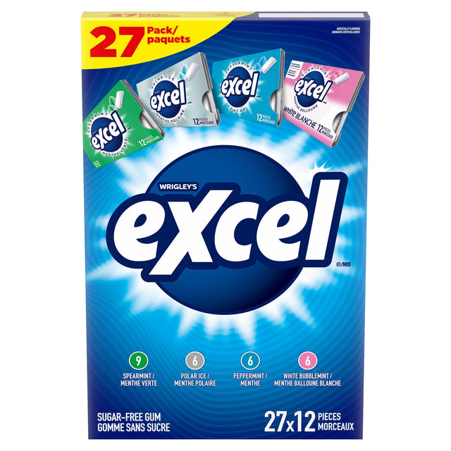 Excel Sugar Free Gum, Variety Pack, 27 × 12 pieces A9