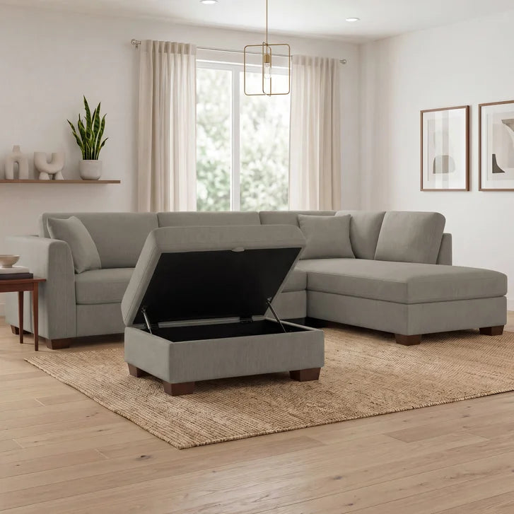 Thomasville Walsen 3-piece Fabric Sectional with Storage Ottoman