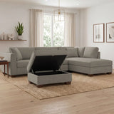 Thomasville Walsen 3-piece Fabric Sectional with Storage Ottoman