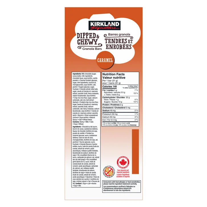Kirkland Signature Dipped and Chewy Granola Bar, 1.49 kg