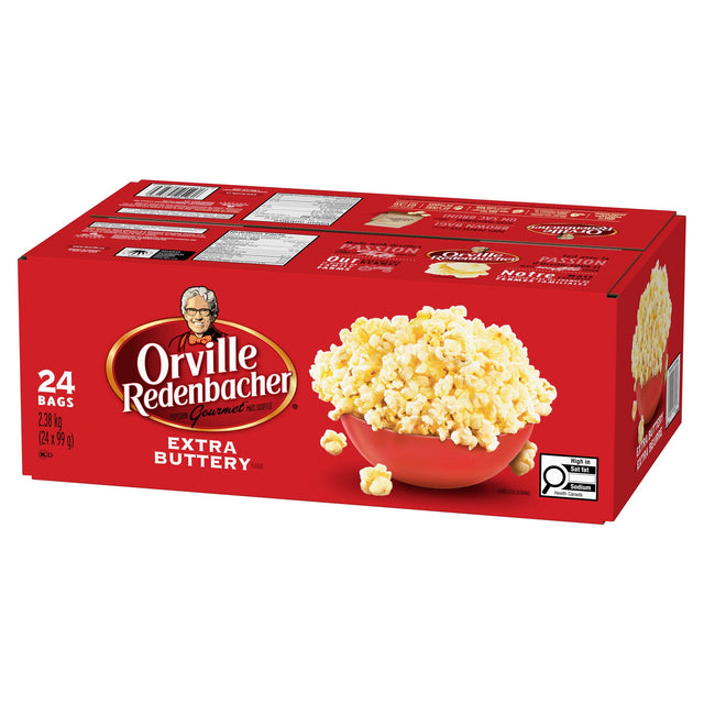 Orville Redenbacher's Popcorn, Extra Buttery, 24 × 99 g R8