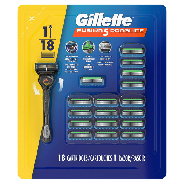 Gillette Fusion5 Proglide Razor + 18 Cartridges Y2
