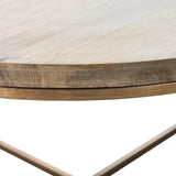 Liana Round Coffee Table with Wood Top