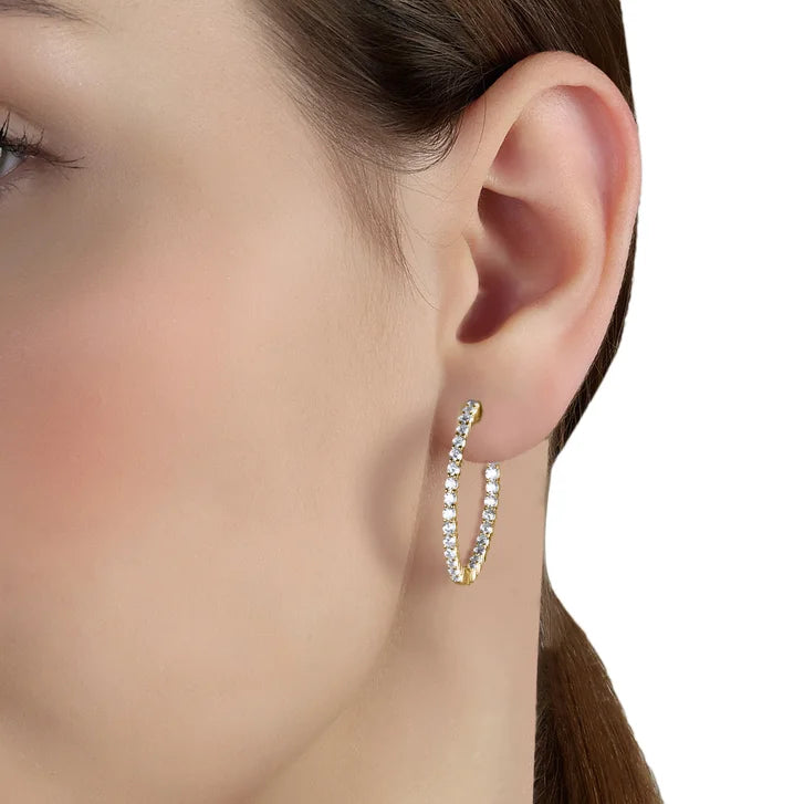 Round Brilliant Diamond Hoop Earrings (2.00 ctw)