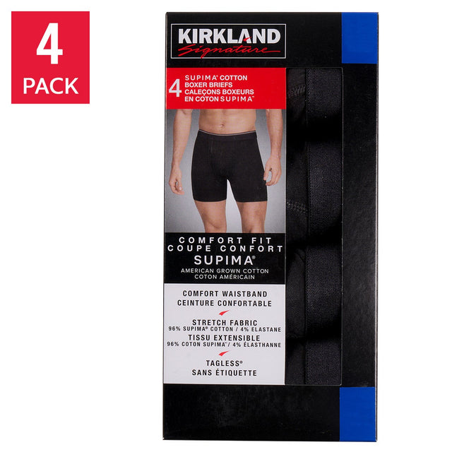Kirkland Signature Men's Supima Cotton Boxer Brief, 4-pack E3