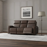 NiceLink Marlowe Top Grain Leather Power Sofa with Lumbar Support