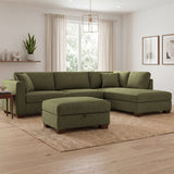 Thomasville Walsen 3-piece Fabric Sectional with Storage Ottoman